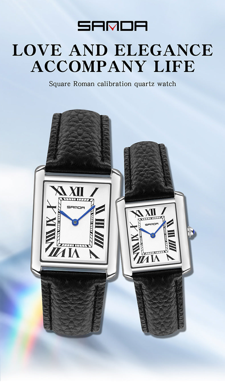 Roman Scale Couple Watch – Casual Waterproof Matching Watch for Lovers