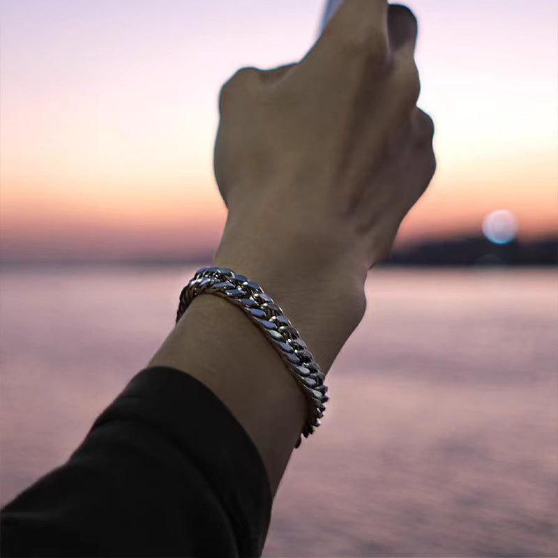 Titan Steel Cuban Keel Bracelet – Unisex Minimalist Chain