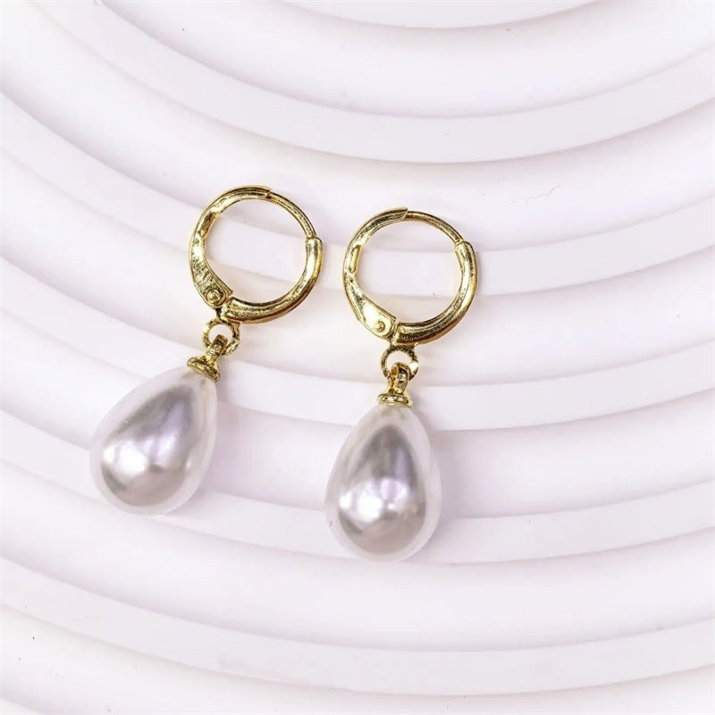 Eleganta örhängen med pärlor & vattendroppar – Guld & Silver